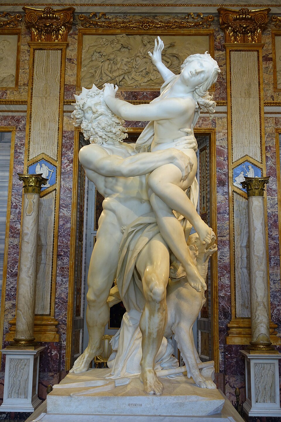 L’Enlèvement de Proserpine, sculpture de Gian Lorenzo Bernini : Pluton emporte Proserpine ; ses doigts semblent s’enfoncer dans la chair de sa…